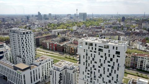 Luftaufnahme des Düsseldorfer Stadtgebiets